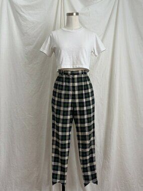 Vintage 90s High Rise Plaid Pants